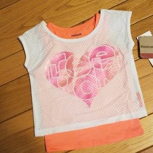 Reebok 2 layer girls top NWT